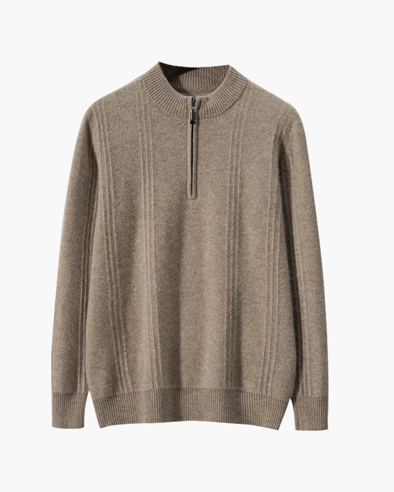 Smart Knit Jumper with High Neck and Short Zip