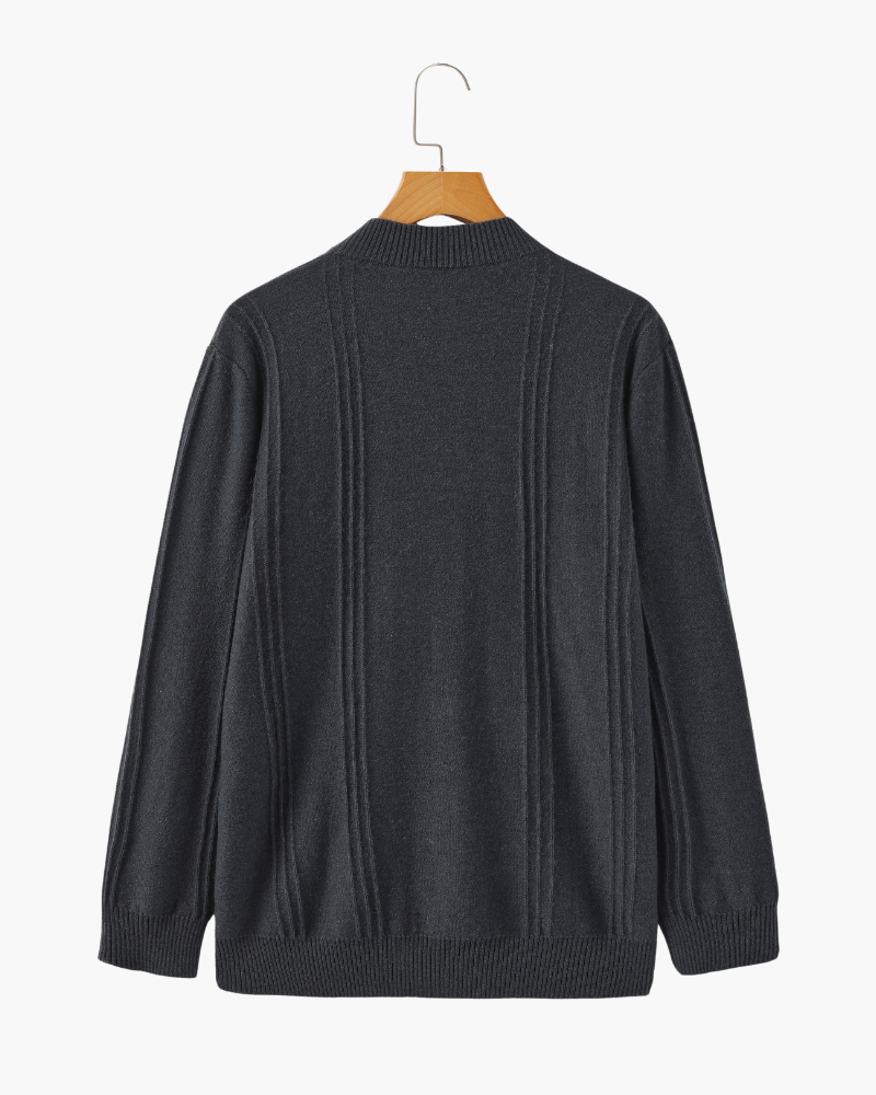 Smart Knit Jumper with High Neck and Short Zip
